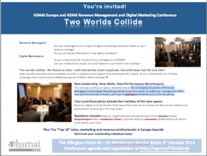 HSMAI Europe and HSMA Germany Revenue Management and Digital Marketing conference